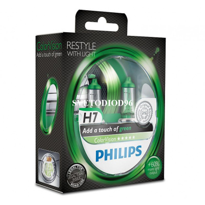 Купить PHILIPS Color Vision Green (H7, 12972CVPGS2) | Svetodiod96.ru