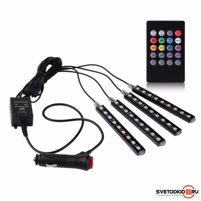 Купить Комплект подсветки салона SV-101 RGB со звуковым контроллером | Svetodiod96.ru