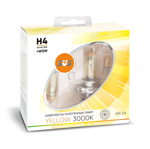 SVS Yellow 3000K H4 60/55W+W5W
