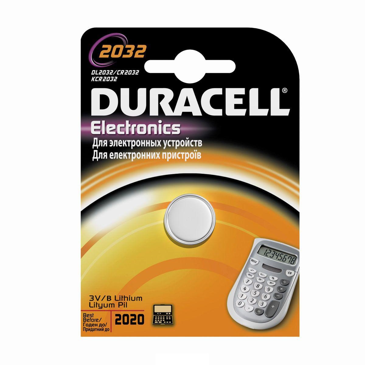 Элемент питания Duracell Батарейка CR2032