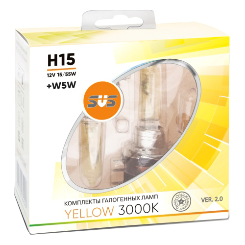 SVS Yellow 3000K H15 15/55W+W5W