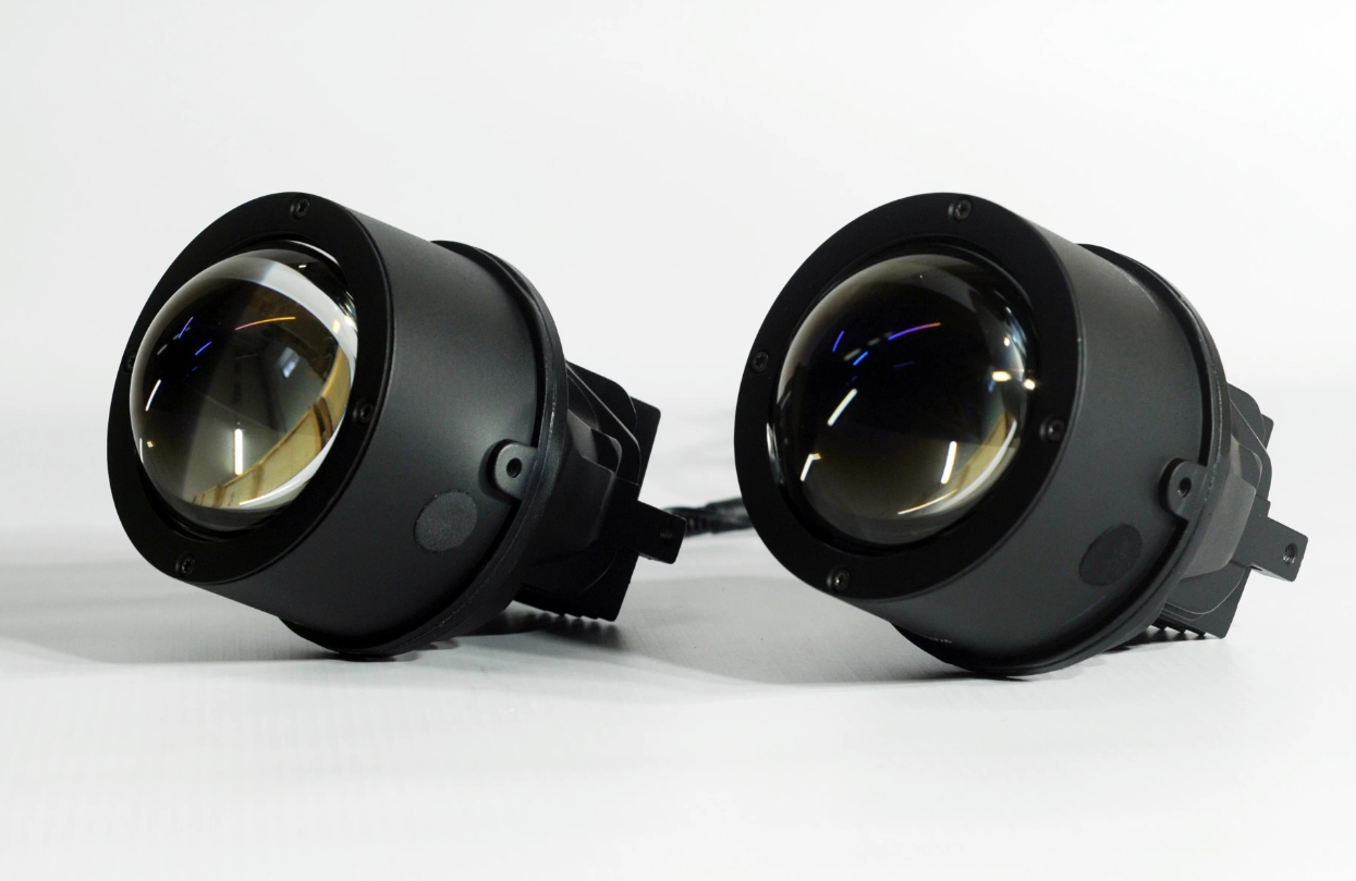Би-светодиодные противотуманные линзы LED FOG Lens F-PRO Black, 5000K