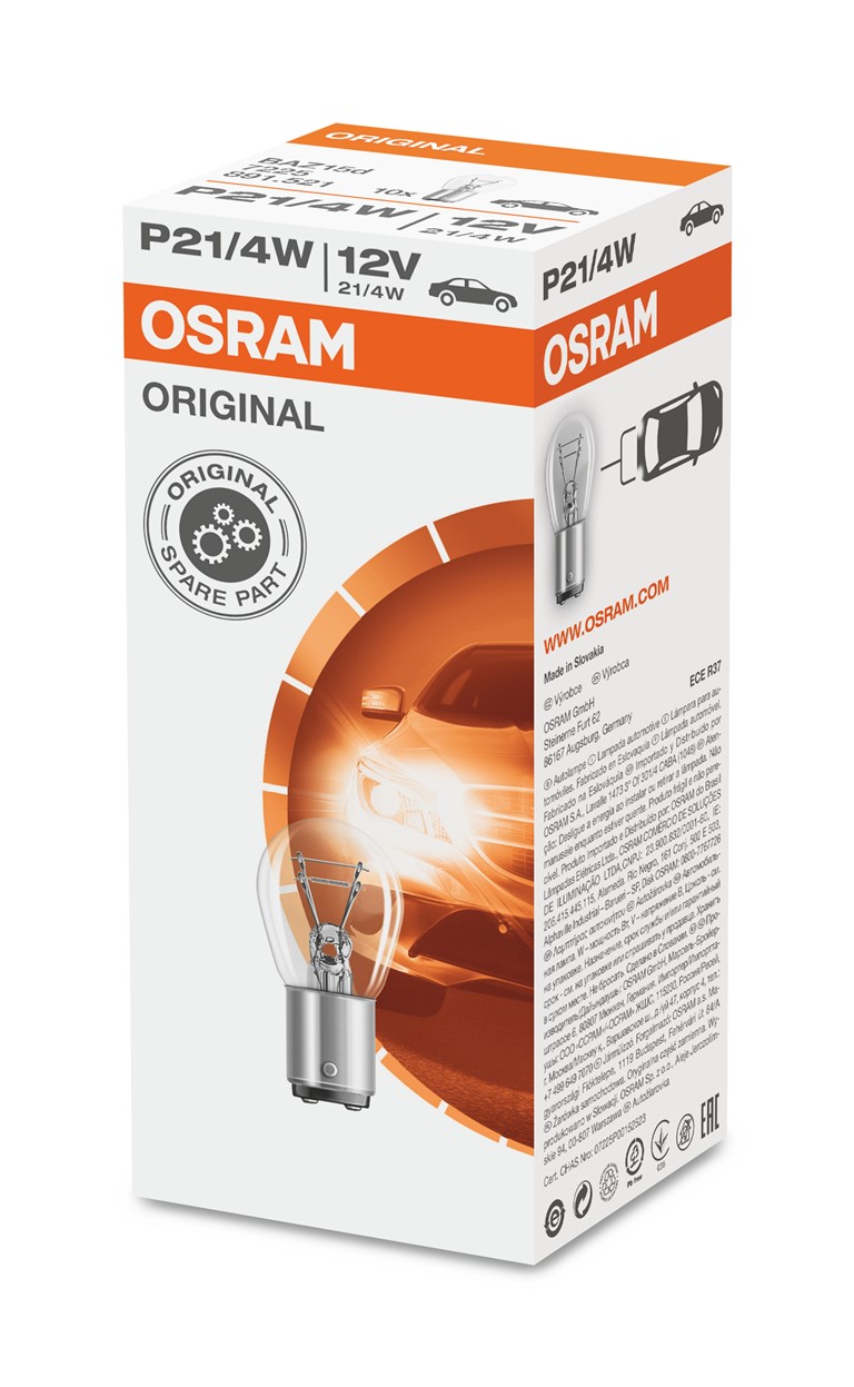 OSRAM ORIGINAL LINE 12V (P21/4W BAZ15d 7225)