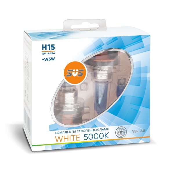 SVS White 5000K H15 15/55W+W5W