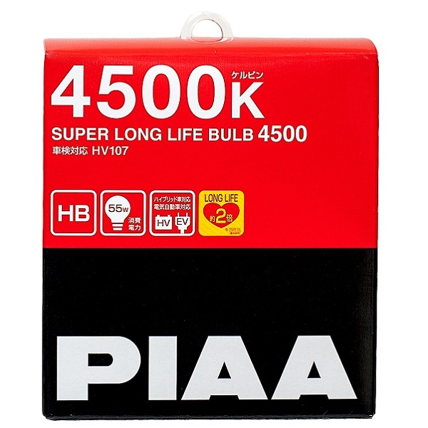 PIAA SUPER LONG LIFE (HB3/HB4) HV-107 (4500K) 55W