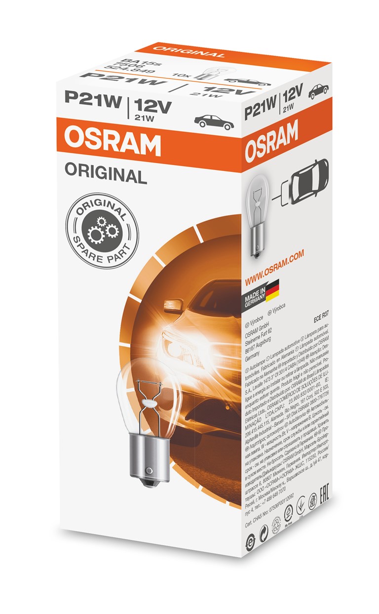 OSRAM ORIGINAL LINE 12V (P21W BA15s 7506)