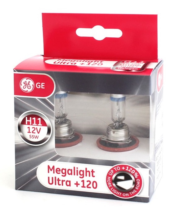 General Electric H11 12V-55W (PGJ19-2) Megalight Ultra +120%