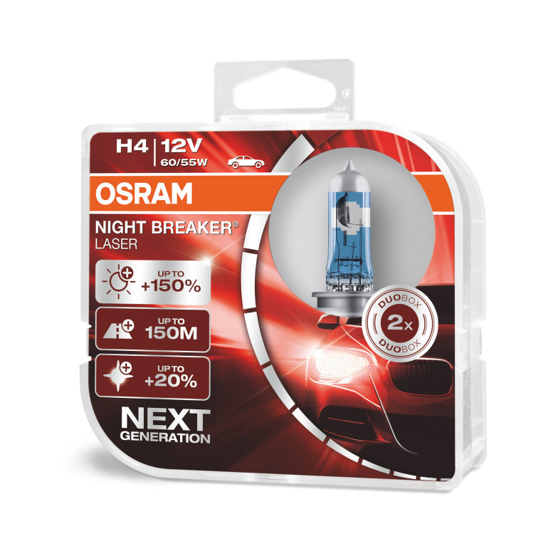 OSRAM NIGHT BREAKER LASER (H4, 64193NL-DUOBOX)