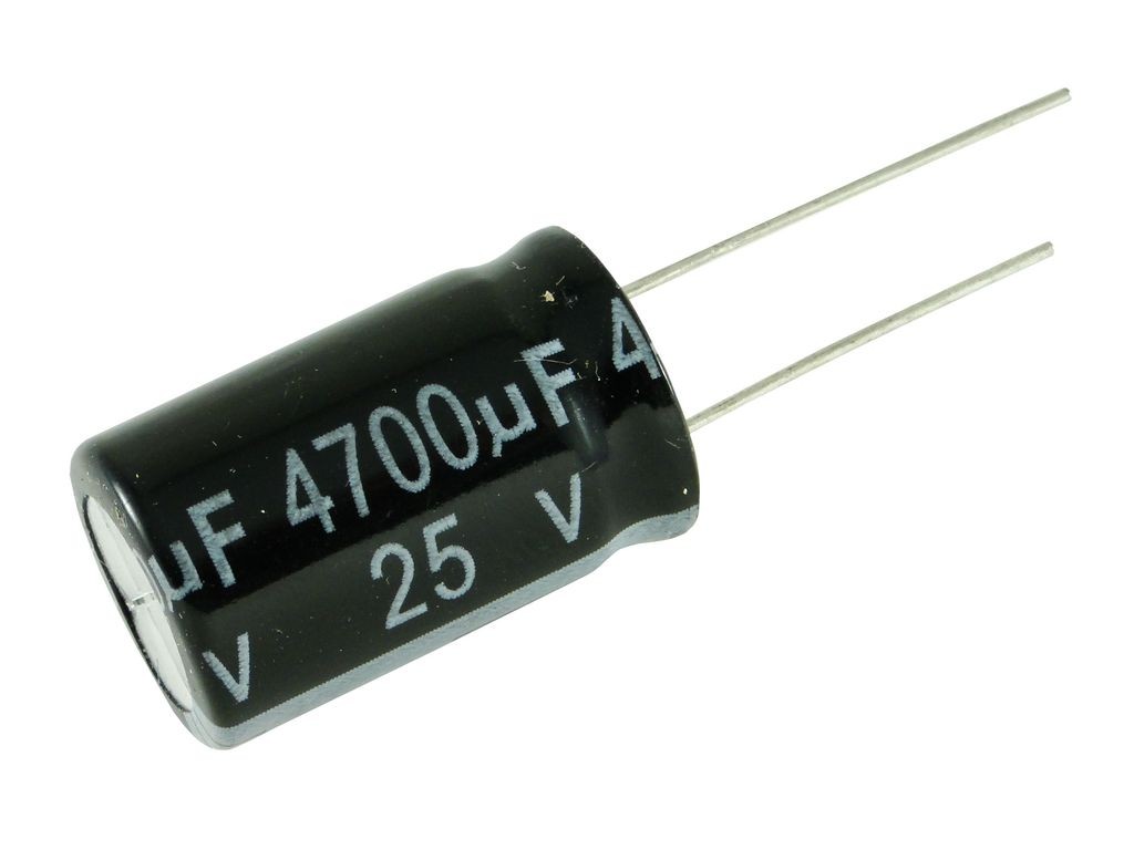 Конденсатор электролитический 25В-2200мкФ (2200uF-25V, -40+105C, 13x21мм)