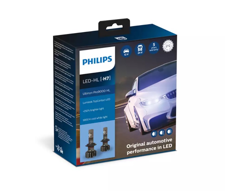 Светодиодная автомобильная лампа PHILIPS Ultinon Pro9000 HL LED (H7, 11972U90CWX2)