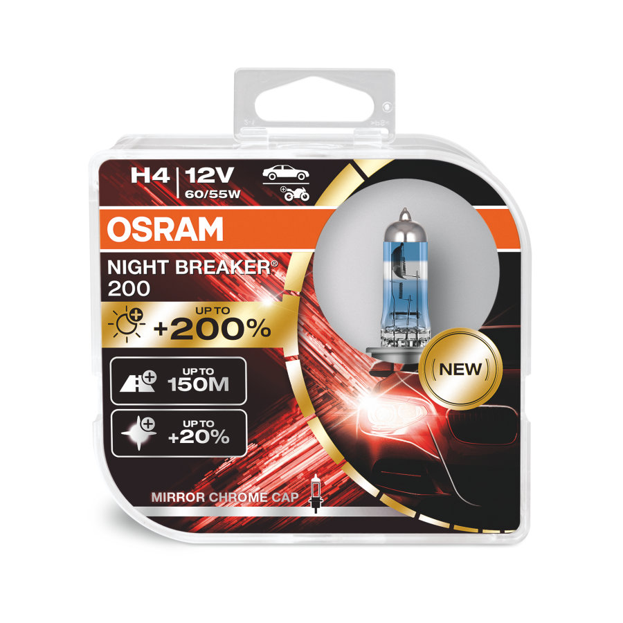 OSRAM NIGHT BREAKER 200 (H4, 64193NB200-DUOBOX)
