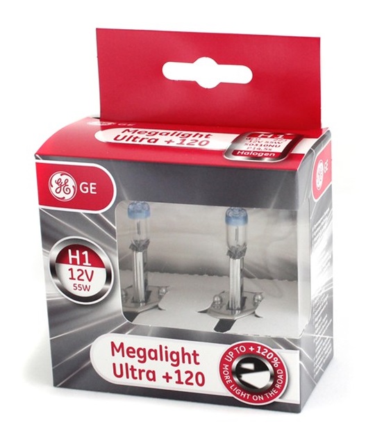 General Electric H1 12V- 55W (P14,5s) Megalight Ultra +120%