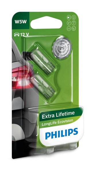 PHILIPS LongLife Eco Vision (W5W, 12961LLECOB2)