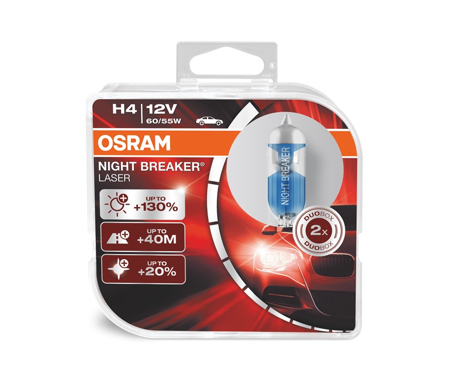 OSRAM NIGHT BREAKER LASER (H4, 64193NBL-DUOBOX)