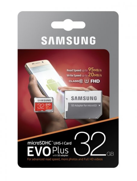 Карта памяти Samsung EVO PLUS microSDHC 95Mb/s UHS-I 32 Гб