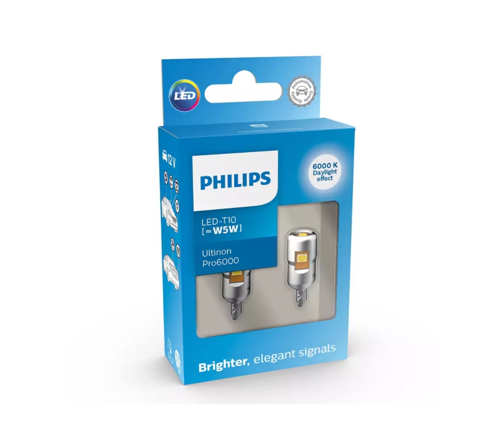 Philips Ultinon Pro6000 (T10, 11961WU60X2) 4000K