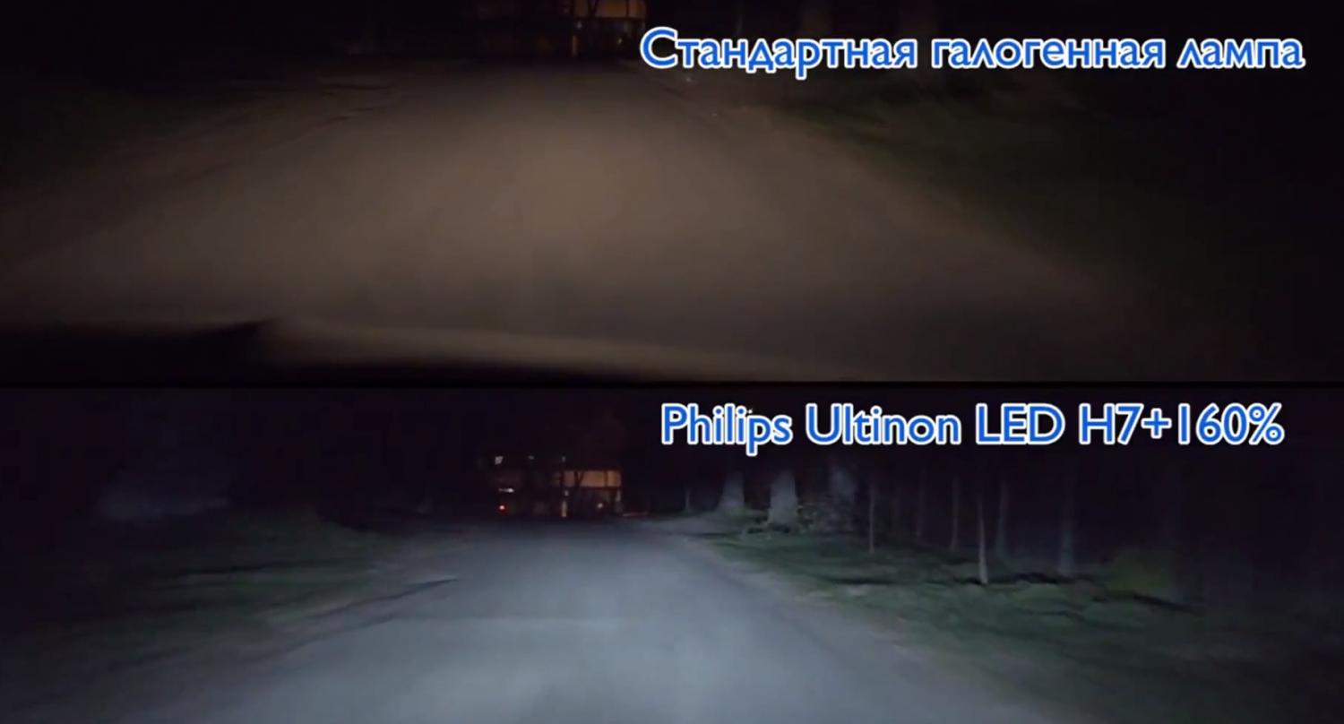 Тест и Видео обзор новинки от PHILIPS, светодиодные лампы ULTINON LED H4 H7 H8 H11 H16