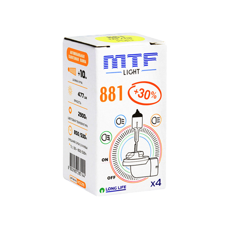 MTF Light H27 881 12V 27W Standard +30% 2900K