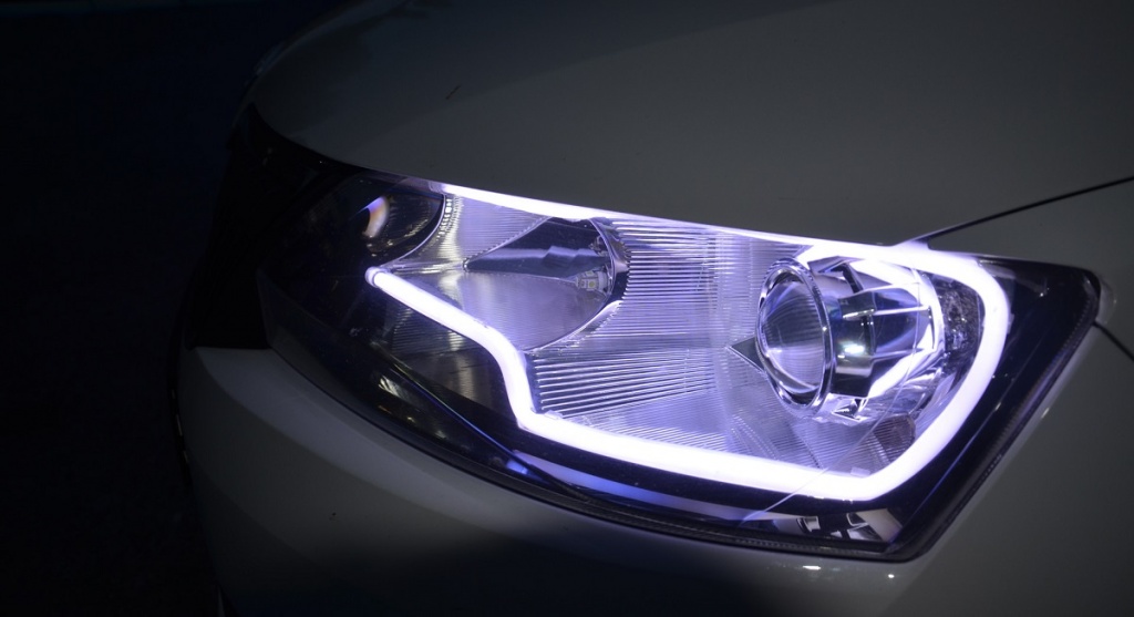 LED фары с ДХО G01952 43W 5 дюймов для ВАЗ 2106, BMW E34