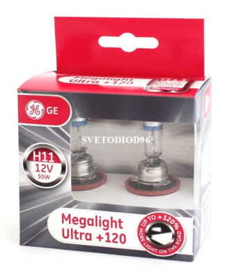 Купить General Electric H11 12V-55W (PGJ19-2) Megalight Ultra +120% | Svetodiod96.ru