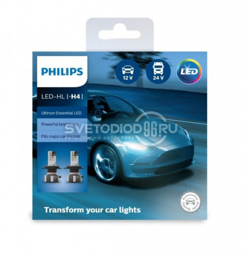 Светодиодная автомобильная лампа PHILIPS Ultinon Essential LED (H4, 11342UE2X2) - 0