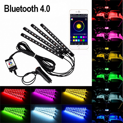 Комплект подсветки салона SV-103 RGB, управление со смартфона по Bluetooth, Android, IOS - 5