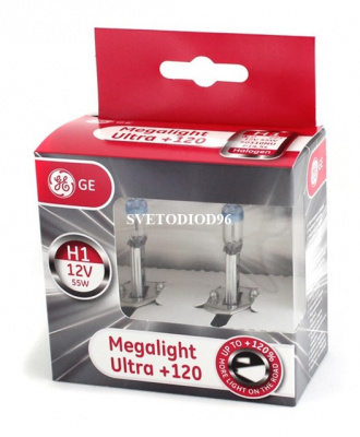 Купить General Electric H1 12V- 55W (P14,5s) Megalight Ultra +120% | Svetodiod96.ru