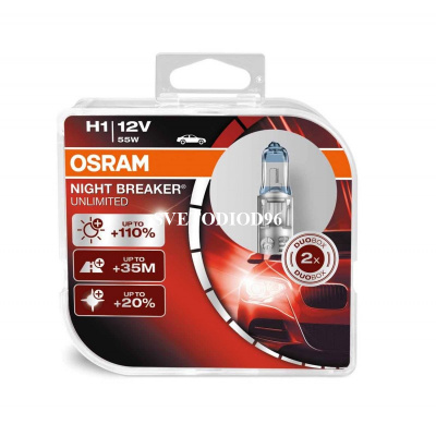 Купить OSRAM NIGHT BREAKER UNLIMITED (H1, 64150NBU-DUOBOX) | Svetodiod96.ru