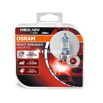 Купить OSRAM NIGHT BREAKER UNLIMITED (HB3, 9005NBU-DUOBOX) | Svetodiod96.ru