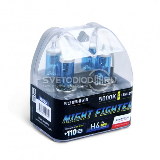 Avantech NIGHT FIGHTER H4 12V 60/55W (135/125W) 5000K - 0