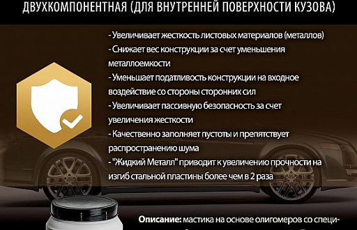 Мастика двухкомпонентная упрочняющая STP NoiseLIQUIDator - 2