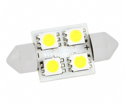 Купить Светодиодная лампа C5W 4 LED 5050 31mm | Svetodiod96.ru