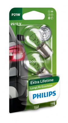 Купить PHILIPS LongLife Eco Vision (P21W, 12498LLECOB2) | Svetodiod96.ru