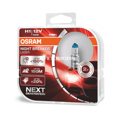Купить OSRAM NIGHT BREAKER LASER (H1, 64150NL-DUOBOX) | Svetodiod96.ru