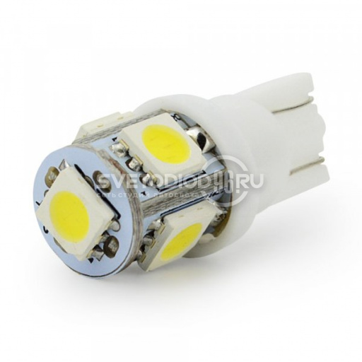 Светодиодная лампа W5W 5 LED 5050 5000K - 0