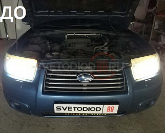 Установка биксеноновых линз Subaru Forester 3