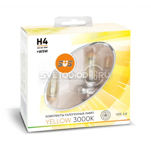 SVS Yellow 3000K H4 60/55W+W5W - 0