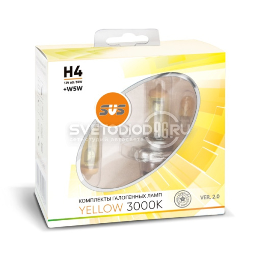SVS Yellow 3000K H4 60/55W+W5W - 0