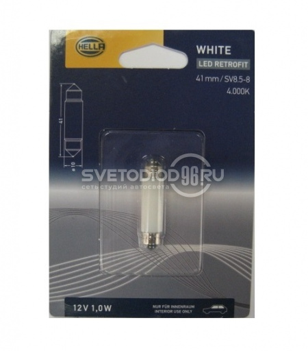Hella C5W 12V-1W (SV8,5-41/11) LED-Retrofit 4000K - 0