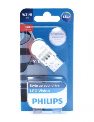 Купить Philips LED Vision (W21/5W, 12835REDB1) | Svetodiod96.ru