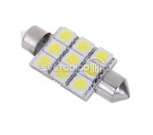 Светодиодная лампа C5W 9 LED 5050 39mm (Синий) - 0