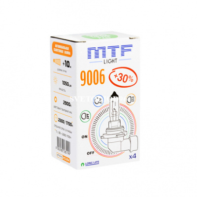 Купить MTF Light HB4 9006 12V 55W Standard +30% 2900K | Svetodiod96.ru