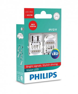 Купить Philips LED Vision (W21/5W, 12835REDX2) | Svetodiod96.ru