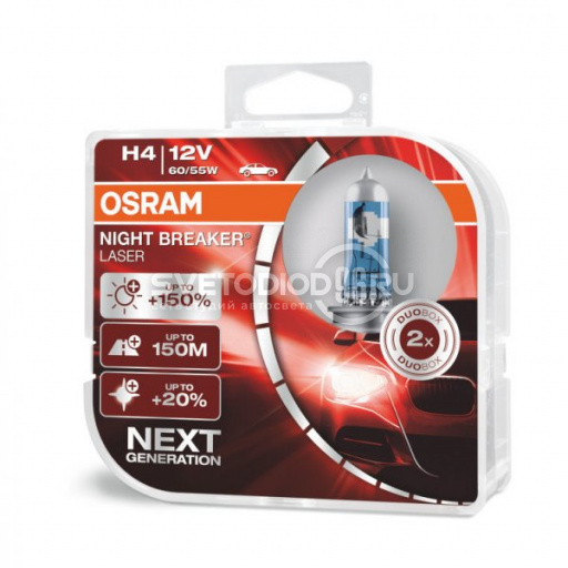OSRAM NIGHT BREAKER LASER (H4, 64193NL-DUOBOX) - 0