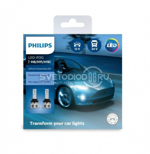 Светодиодная автомобильная лампа PHILIPS Ultinon Essential LED (H8/H11/H16, 11366UE2X2) - 0