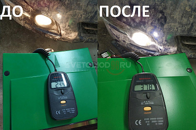 Установка светодиодных противотуманных фар Nissan Teana 4