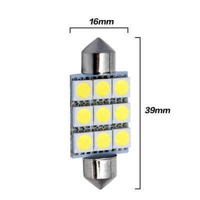 Купить Светодиодная лампа C5W 9 LED 5050 39mm (Синий) | Svetodiod96.ru