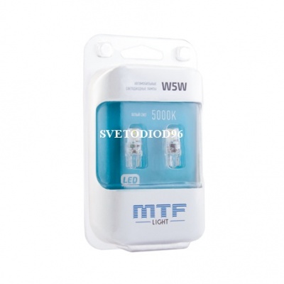 Купить MTF Light W5W/T10 1W 5000K VEGA 2шт | Svetodiod96.ru