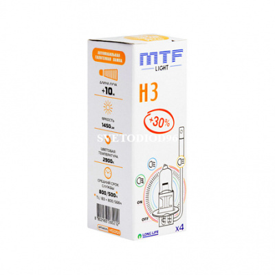 Купить MTF Light H3 12V 55W Standard +30% 2900K | Svetodiod96.ru