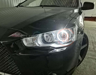 Замена ксеноновых линз на светодиодные линзы Mitsubishi Lancer 10 7